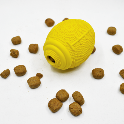Barkbutler Small Yellow Football Toy Close View