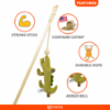 FOFOS Cat Teaser Wand with Catnip Crocodile Toy Features