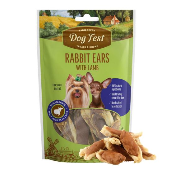Dogfest Small Dog Treat Rabbit Ears with Lamb Packet View