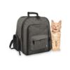 A cat with FOFOS Expandable Foldable Backpack Pet Carrier Grey Anti-Scratch