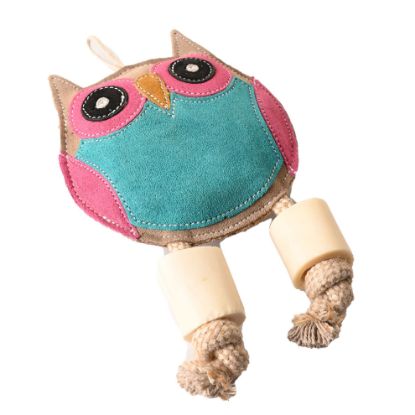 Lay Down View of Owl Shaped Dog Toy