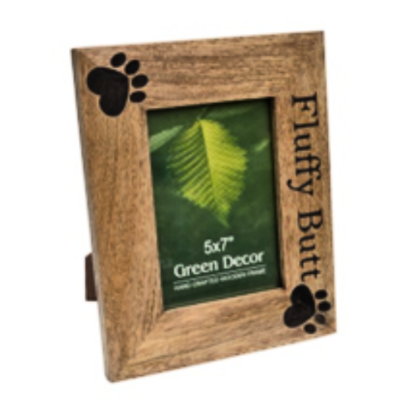 Laser Engraved Paws Wooden Photo Frame 5x7(Photo Size)