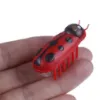 A man holding a red colour Vibrating Bug toy and showing its up side view to viewers