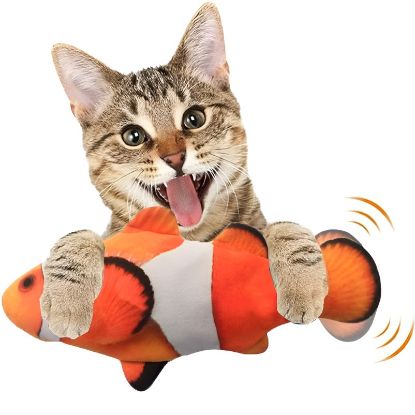 Cat playing with Floppy Fish Pet Toy