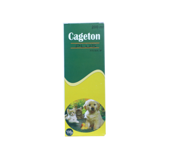 CAGETON PLUS SYP 200ml – Digestive Health Supplement for Dogs & Cats – Front View of Packaging