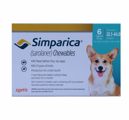 SIMPARICA 40 MG(10-20KG)22-44 LBS