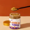A close view of Wiggles N' Nibbles Chicken Feet Powder 200gm with Spoon