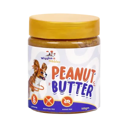 Front View of Wiggles N' Nibbles Peanut Butter For Pets 200g 