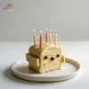 Bento Style Chicken Cake in White Plate