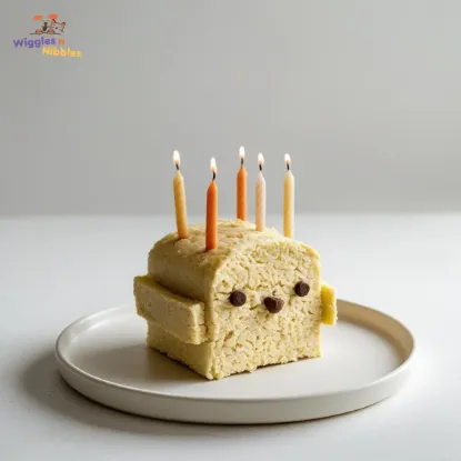 Bento Style Chicken Cake in White Plate