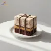 Peanut Butter & Carob Cake Bento Style in White Plate