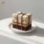 Peanut Butter & Carob Cake Bento Style in White Plate