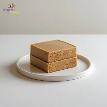 Pet Peanut Butter Cake Bento Style in White Plate