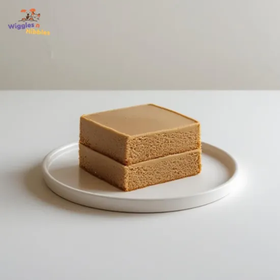 Pet Peanut Butter Cake Bento Style in White Plate
