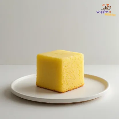 Pet Mango Cake Bento Style in White Plate