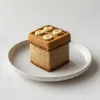 Pet Peanut Butter & Banana Cake Bento Style in White Plate